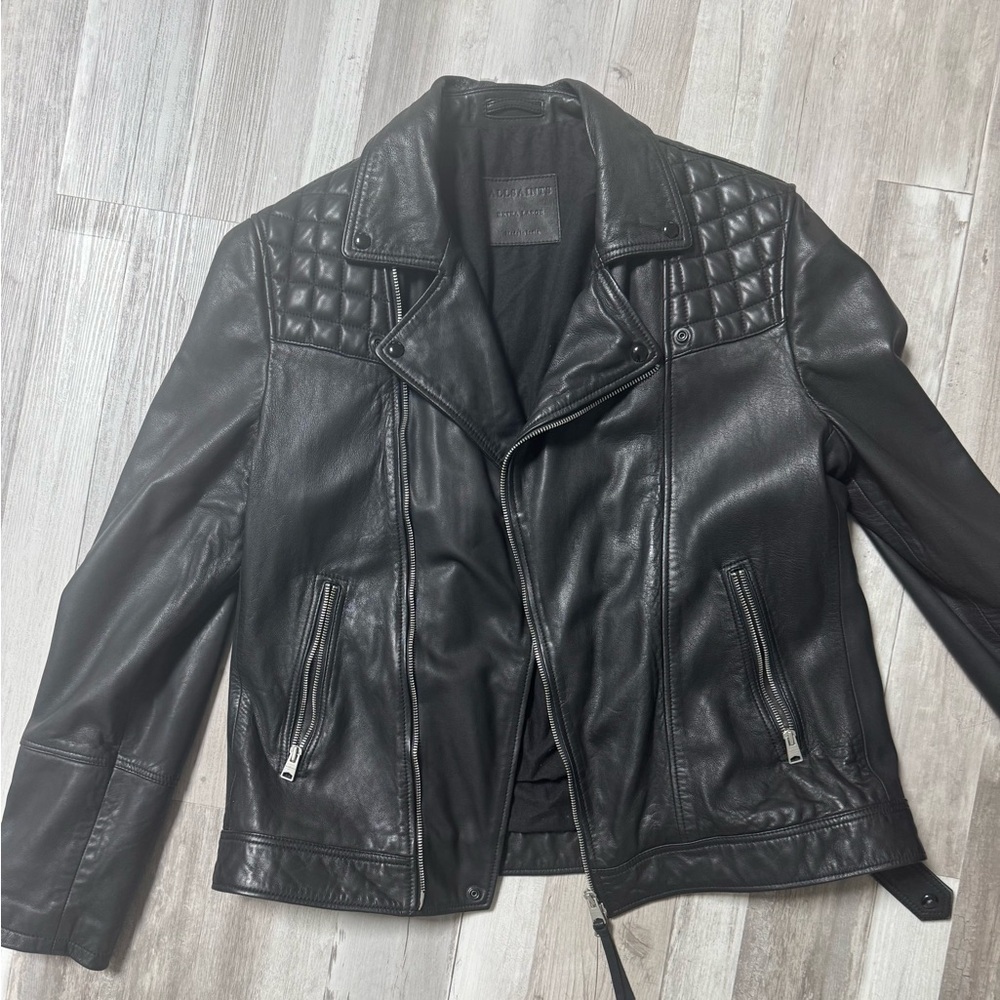 All Saints Dark Leather Jacket